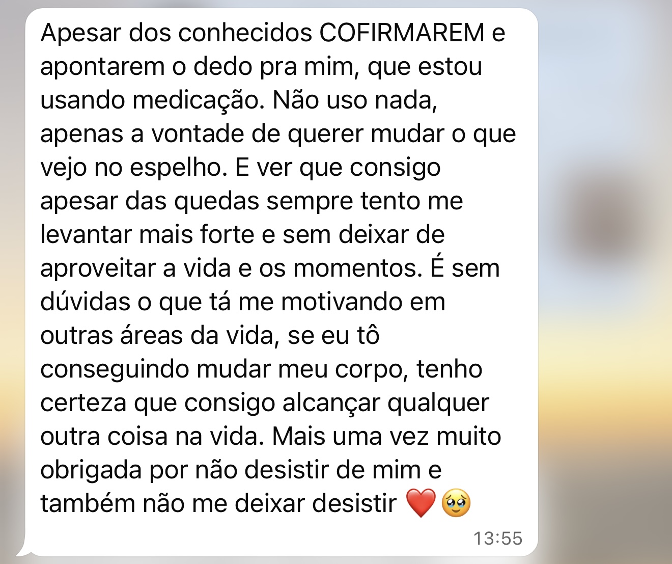 Depoimento de aluna